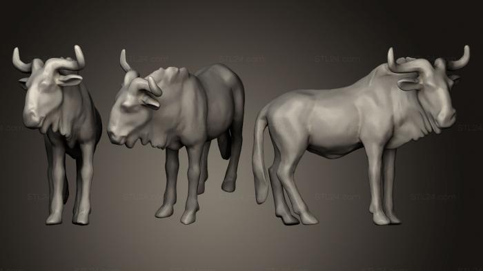 Статуэтки животных (Антилопа гну 2, STKJ_0655) 3D модель для ЧПУ станка